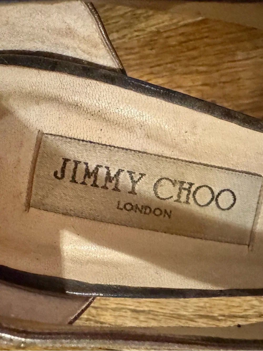 Jimmy Choo Black and Silver Pointed Toe Leather Heels - 40.5